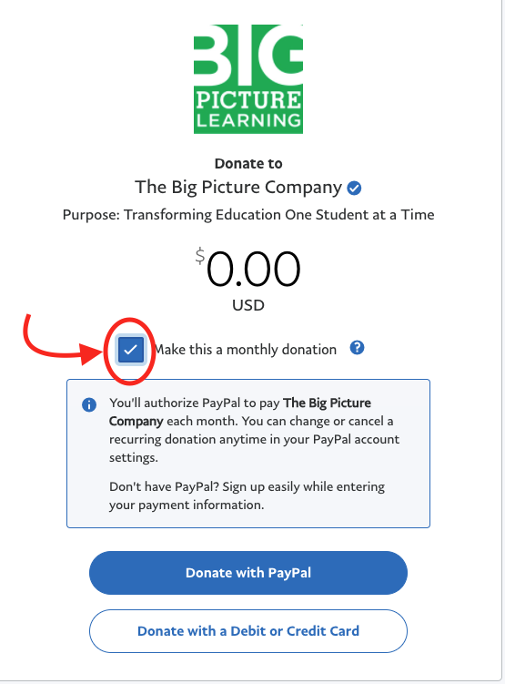 PayPal Donate Button Page